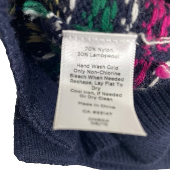 Talbots Women’s Multi Colored Patterned Button Front Wool Blend Cardigan Sweater - Picture 4 of 5